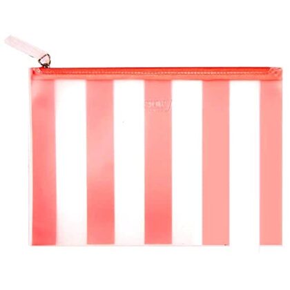 Benefit Pink Stripes Makeup Bag
